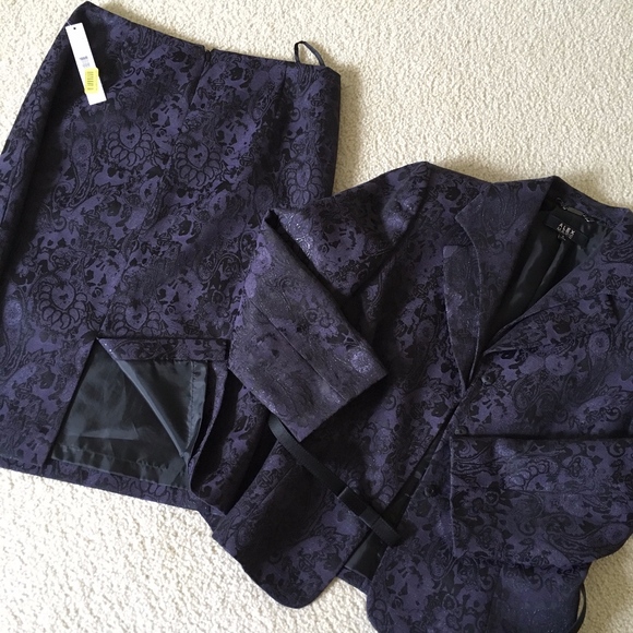 2pc Womens Suit ALEX MARIE professional skirt jacket Set 4, 8 NEW - Picture 1 of 7